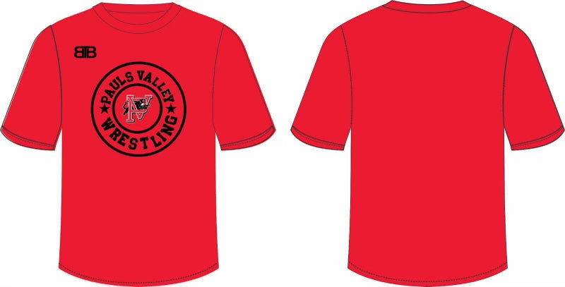 Pauls Valley Wrestling Red Soft Blend T-Shirt