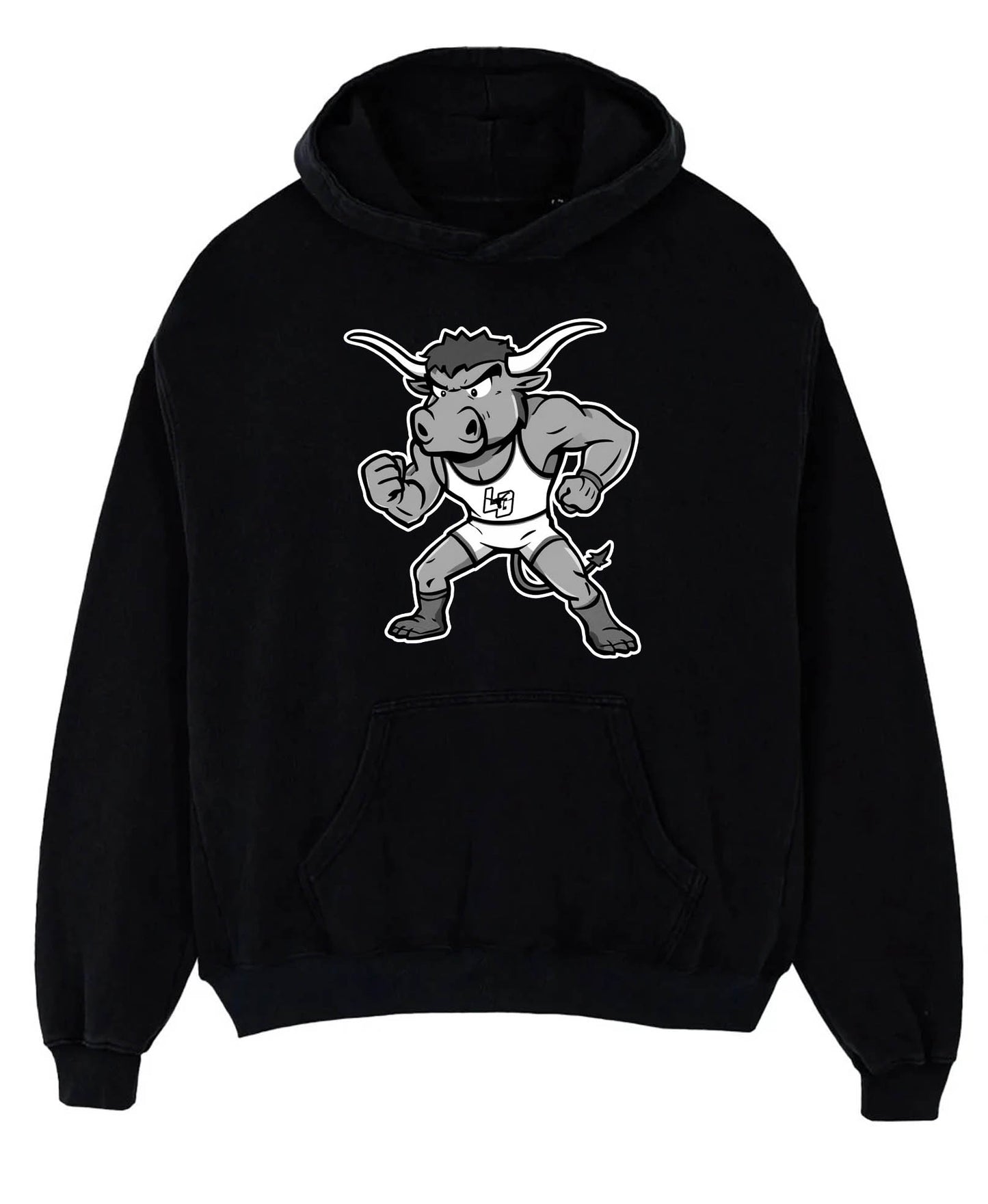 Lone Grove Wrestling Mascot Hoodie - Black