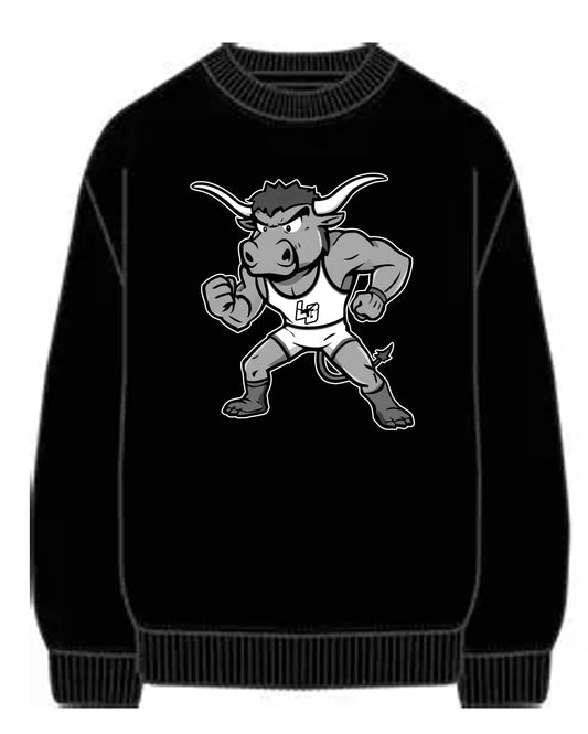 Lone Grove Wrestling Mascot Crew Neck Sweatshirt