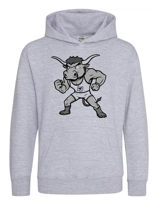 Lone Grove Wrestling Mascot Hoodie - Grey